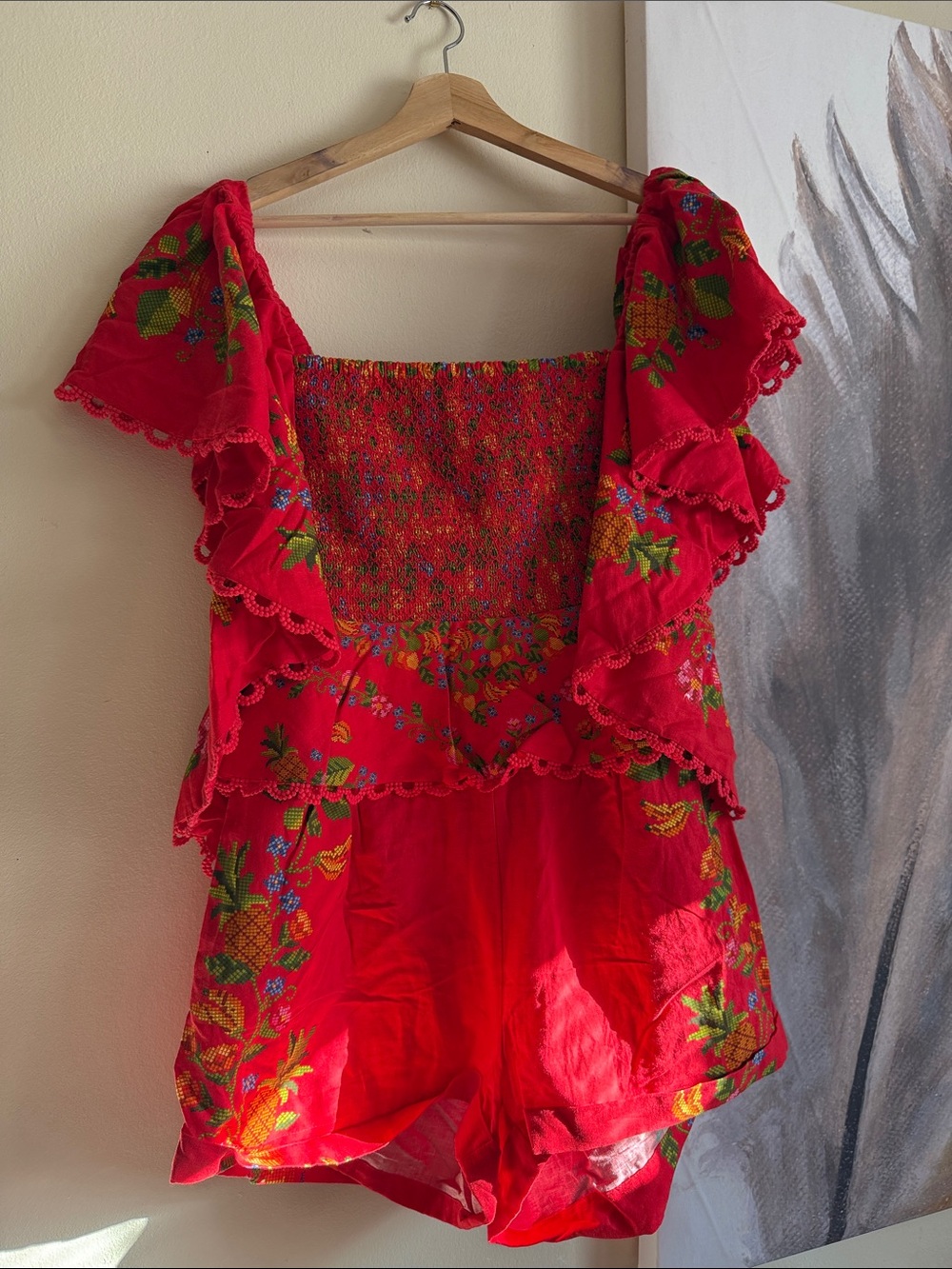 FARM Rio tropical red romance  Romper